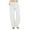 White, variant on MIUOWANP Casual Drawstring Pants for Women High Waisted Pleat Down Straight Long Pants with Pockets