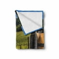 thumbnail image 2 of Winery Soft Flannel Fleece Blanket, Red Wine Bottles with Grapes on Timber Board Tuscany Italian Terrace Scenery, Cozy Plush for Indoor and Outdoor Use, 50" x 60", Green Blue Brown, by Ambesonne, 2 of 6