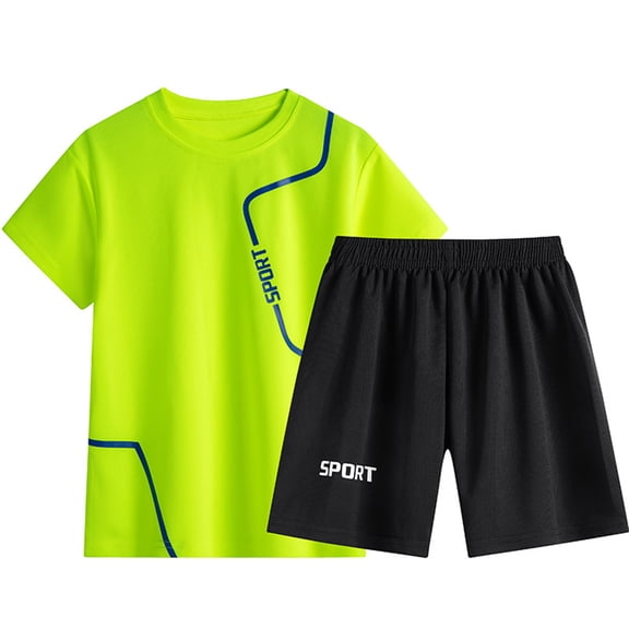 Boys Toddler Summer Clothes 2T 3T 4T 5T Kids Short Sleeve Truck Print T-Shirt Tops Solid Color Shorts Set 2Pcs Casual Cute Toddler Boy Outfits ,Light Green