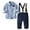 Dark Blue, variant on VERUGU Boys' Clothing Sets Newborn Infant Clothes Winter Stripe Long Sleeve Tops Suspender Trousers Gentleman Clothes Two-Piece Set