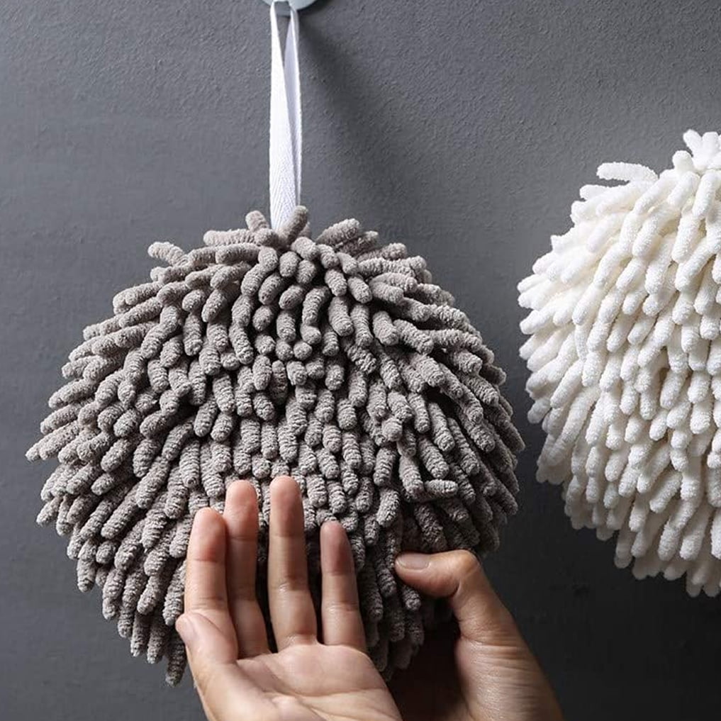 Gwen Studios 7.5" Microfiber Chenille Fluffy Body Scrub Sponge, Gray or White