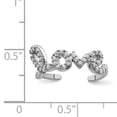thumbnail image 2 of 925 Sterling Silver Cubic Zirconia Cz Amour Réglable Orteil Anneau Ouvert Midi, 2 of 6