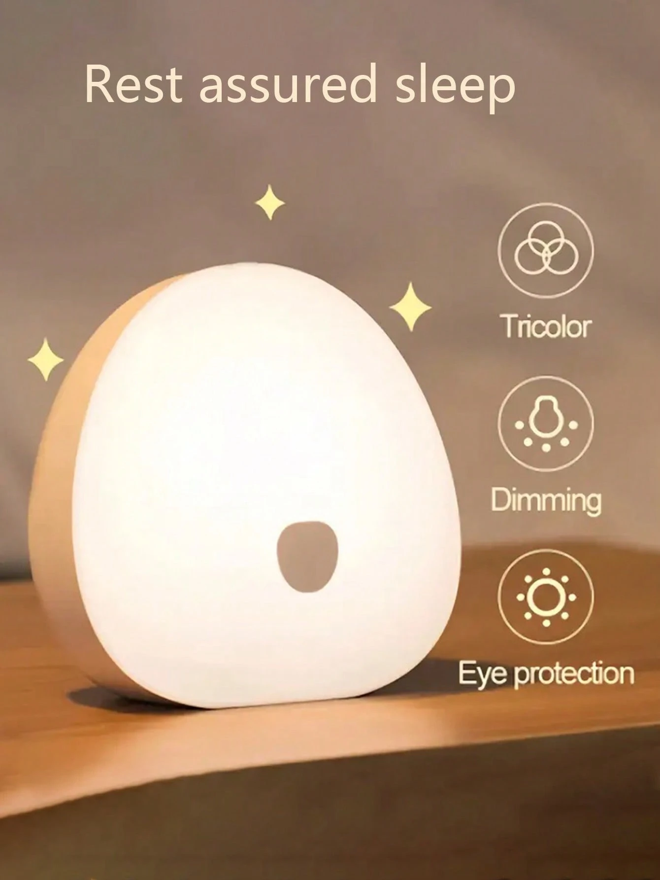1pc Portable Rechargeable Bedside Lamp For Children Baby Night Light Sleep Aid With Natural Sounds Touch Control Color Sleep Mode Dimmable Sleep Timer USB Charging