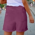 thumbnail image 4 of Jean Shorts Womens Stretchy High Waisted Ripped Denim Shorts with Pockets Trendy Distressed Cut Off Shorts Purple M, 4 of 4