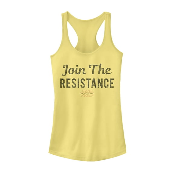 Junior's Star Wars The Last Jedi Join Text  Racerback Tank Top Banana 2X Large