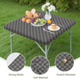 thumbnail image 4 of Gray and Black Checkerboard Pattern Square Fitted Tablecloth with Elastic Edge,Square Table Cover,Washable Elastic Table Cover for Home Kitchen Party Decor 34"x34", 4 of 6