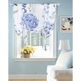 thumbnail image 2 of Hydrangea Leaves Tie Up Curtains for Window, Thermal Insulated Balloon Shade Adjustable Rod Pocket Curtains Valance Panels for Kitchen Bathroom Cafe 42 x 54 Blue Striped Botanical Floral, 2 of 6