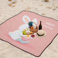 thumbnail image 6 of Cute Rabbit Holding Egg Easter Camping Mat Picnic Blanket Waterproof Sand-proof for Beach Lawn Park 78" x 78", 6 of 6