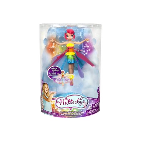 flutterbye deluxe light up rainbow flying fairy doll