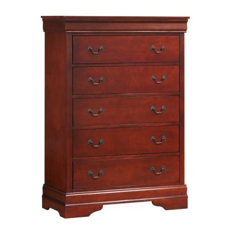 5 Drawer Wooden Chest With Antique Handles Brown Walmart Com