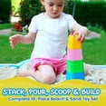 thumbnail image 2 of uToyz Splash & Sand Set – Beach Toys for Toddlers with 18 Pcs Stacking Cups, Watering Can, Bucket & Storage Basket. Summer Toys for Kids Ages 1+, 2 of 8