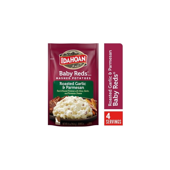 Idahoan Baby Reds w/ Roasted Garlic & Parm Mashed Potatoes, 4.1 oz Pouch