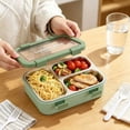 thumbnail image 2 of Stainless Steel Bento Lunch Box for Adults, 3 Compartment, Super Leakproof, Stainless Steel, Dishwasher Safe, BPA-Free, 2 of 9
