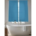 thumbnail image 6 of Blue Semi Sheer Window Curtains 72 Inches Long, Modern Pure Wave Ride Rod Pocket Voile Silky Chiffon Curtain Light Filtering Drapes for Living Room, Kitchen, Bedroom, 52"x72", 2 Panels, 6 of 9