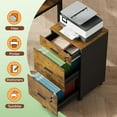 thumbnail image 6 of 3 Drawer Rolling File Cabinet with Lock, Wood Filing Cabinet fits Letter / A4 Size for Home Office, Rustic Brown, 6 of 8