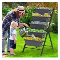 5-Tier Raised Garden Bed with Water Drainage for Flowers Vegetables