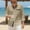 Khaki, variant on Men's Dress Shirts Untucked Wrinkle-Free Business Casual Shirts Beach Vacation Long Sleeve Blouse