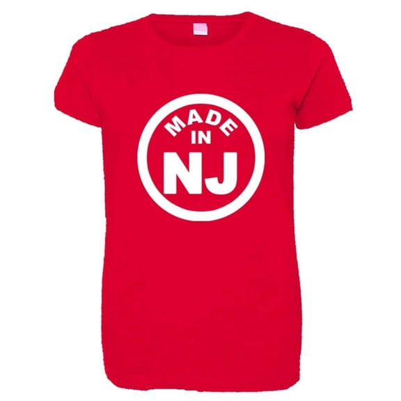 PleaseMeTees™ Womens Born Made In New Jersey NJ State Logo Label HQ Tee