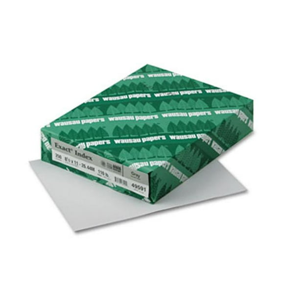 Exact Index 49591 Colored Card Stock- 110lb- Gray- Letter- 250 Sheets/Pack