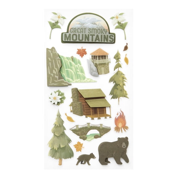Recollections Smoky Mountain Dimensional Stickers, 12 Pack