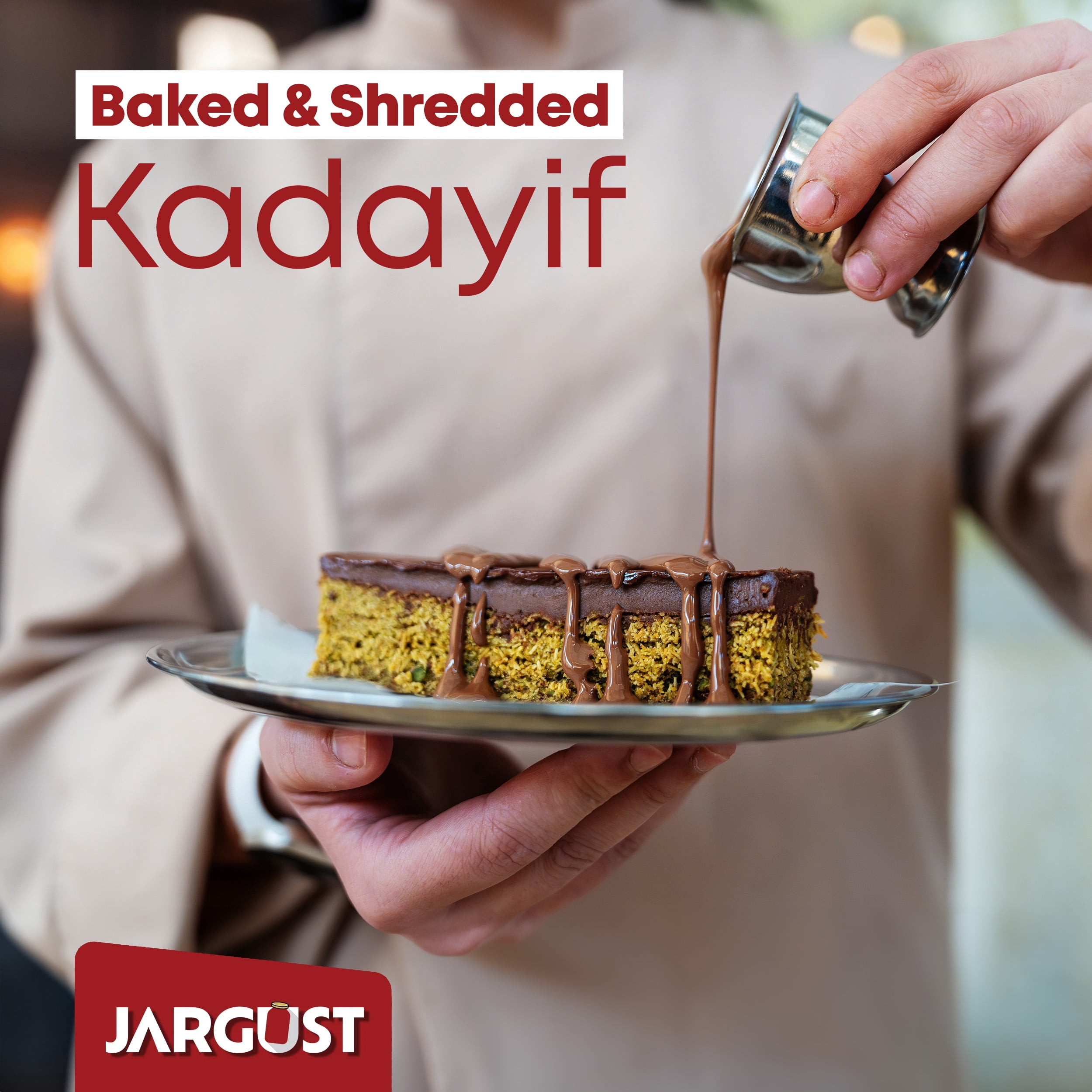 Jargust Bulk Baked & Shredded Kataifi, Shredded Fillo Dough, Pastry Dough, 6lb