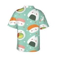 thumbnail image 3 of Uemuo Kawaii Sushi Printed Regular Fit Short Sleeve Casual Hawaiian Shirt for Men,Aloha shirt,Tropical shirt,Floral print shirt,Vacation Beach shirt-Large, 3 of 9