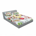 thumbnail image 3 of Ambesonne Animal Fitted Sheet & Pillow Sham Set, Rainbow Candies Animals, Twin, Multicolor, 3 of 3