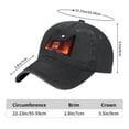thumbnail image 3 of Vintage Cotton Washed Distressed Baseball Cap - Graphic Tunnel Design with Orange Lighting Curved Brim Golf Dad Hat for Men & Women, 3 of 6