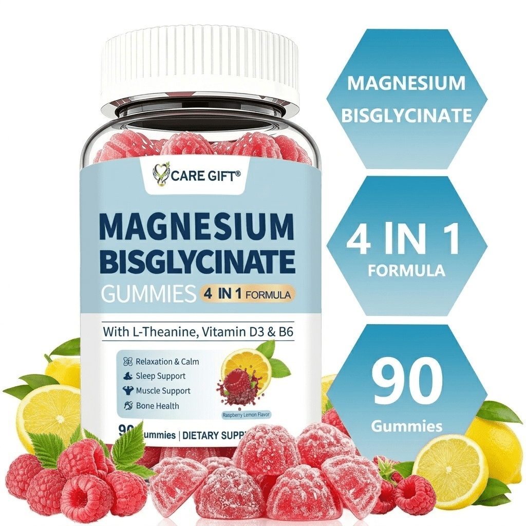 Magnesium Bisglycinate Gummies 400mg Chelated Magnesium with Vitamin D3 B6 and L-Theanine Sleep Support Calm, Muscle Relaxation Bone Health, 90 Gummies| 45 Day Supply, Lemon Raspberry Flavor