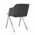 thumbnail image 3 of Benjara Leatherette Dining Chair with A Shape Base, Set of 2, Gray and Chrome, 3 of 5