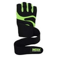 thumbnail image 6 of Weightlifting Gloves with Integrated Wrist Wrap Support Half Finger Body Building Gym Glove Green X-Large, 6 of 6