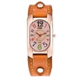 thumbnail image 1 of Sonducket Reloj clásico para mujer con correa de cuero y duradera, reloj de de cuarzo Relojes naranja, 1 of 6