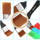 thumbnail image 1 of 4 Pack Premium Acrylic Paint Brush Set - Professional Quality Flat Nylon Bristles - Ergonomic Design - Convenient and Versatile - Ideal for Home Decor LingWen 8390605196836, 1 of 1