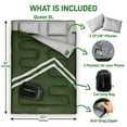thumbnail image 4 of SereneLife 85 x 57.1 Inch Waterproof Double Sleeping Bag with 2 Pillows, Green, 4 of 8