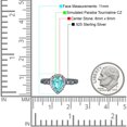 thumbnail image 4 of Halo Pear Teardrop Ring Black Tone Paraiba Tourmaline CZ 925 Sterling Silver Size 6, 4 of 6