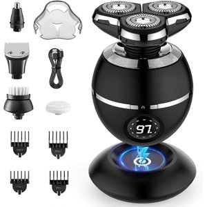 Men's Electric Shaver, Cordless Rechargeable 3D Men's Shaver, Wet & Dry Men's Shaver, Waterproof Electric Shaver Grooming Set