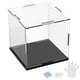 thumbnail image 1 of Caja de exhibición de acrílico de 1 paquete, 5.9x5.9x5.9 pulgadas/15x15x15cm Caja de exhibición clara de acrílico con base de madera negra [Negro, Transparente], 1 of 6