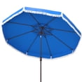thumbnail image 2 of SAFAVIEH Milan 9' Market Crank Fringe Tilt Patio Umbrella, Pacific Blue, 2 of 3