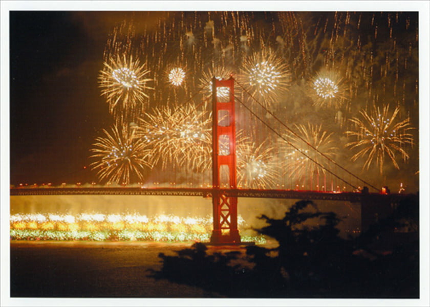 12 Christmas Cards,Season Greeting,Santa in San Francisco Golden Gate,California 