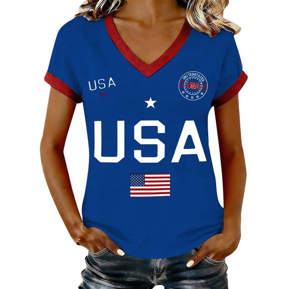 MEICHEN 4th Of July Shirts For Women Summer USA Star Stripes Graphic Tees Memorial Day Outfit 250th Anniversary USA Shirt