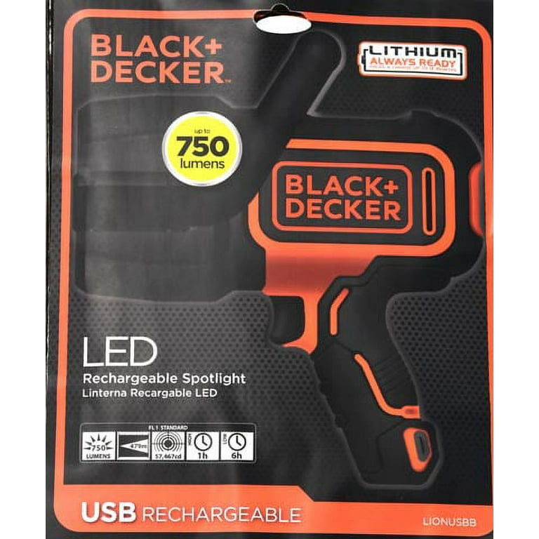 Black and Decker LEDLIB Lithium Ion LED Rechargeable Spotlight