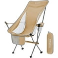 thumbnail image 3 of KingCamp High Back Camping Chairs Lightweight Compact Folding Chair with Armrest & Side Pocket & Carry Bag, Supports 265 lbs Khaki, 3 of 7