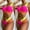 Hot Pink, variant on WQJNWEQ Bathing Suits for Women 2 Piece Ladies Bikini Patchwork Set Swimsuit Two Piece Filled Bra Swimwear Beachwear
