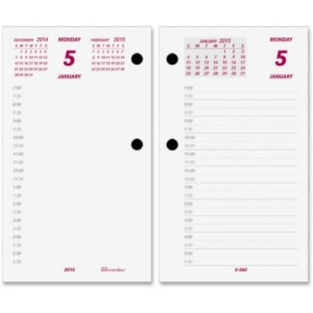 White Collar Calendar Brownline Jumbo Calendar Pad Refill - Daily - 1 Year - January 2018 till December 2018 - 7:00 AM to 6:30 PM - 1 Day Double Page Layout - 6