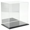 Plymor Clear Acrylic Display Case with Black Base (Mirror Back), 9" W x 6" D x 9" H