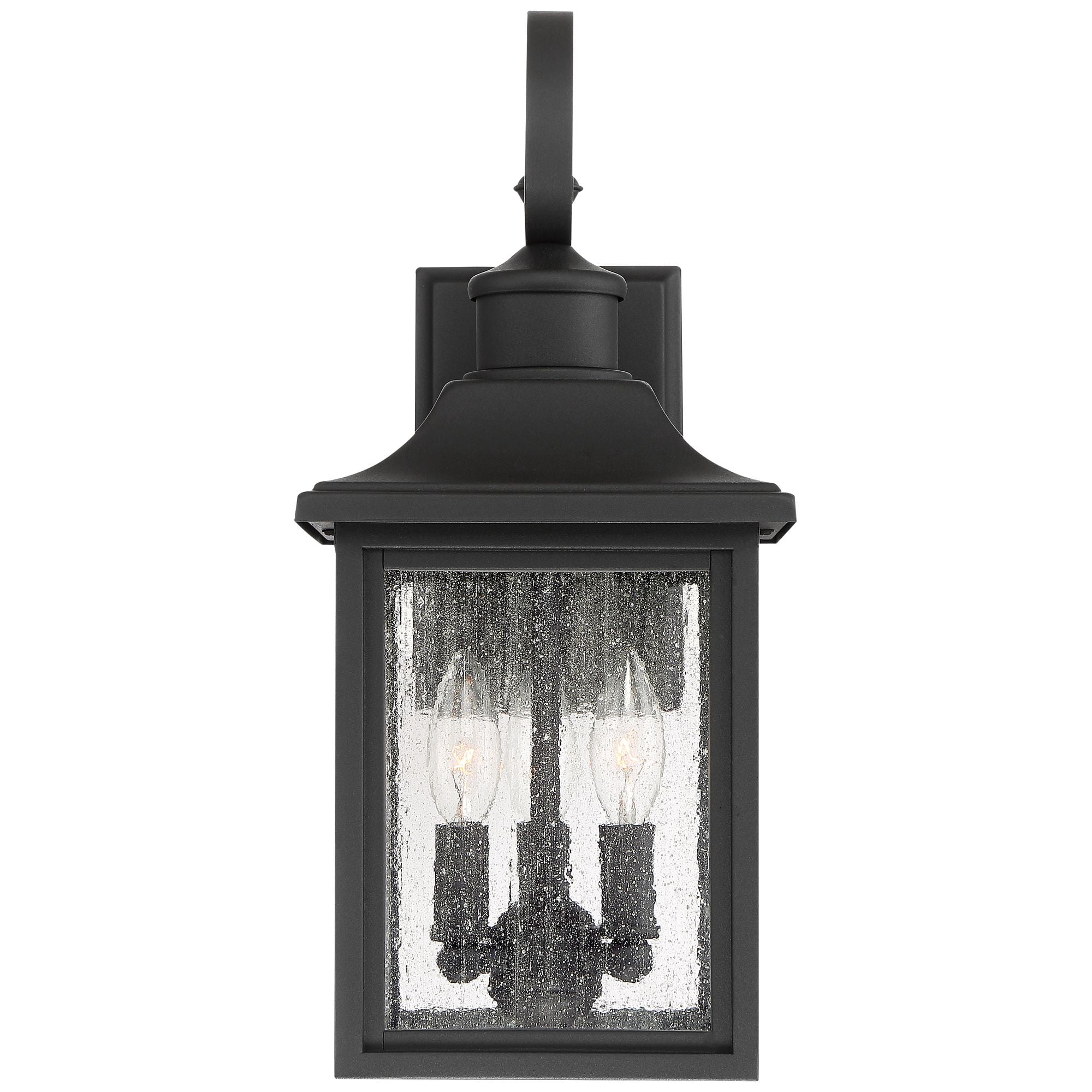John Timberland Moray Bay Mission Outdoor Wall Light Fixture Black 17 3/4" Clear Seedy Glass for Post Exterior Barn Deck House Porch Yard Posts Patio