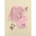thumbnail image 3 of Qiylii Girls Sequin Clothes Set Long Sleeve O-Neck Pullover+Side Pockets Pants, 3 of 9