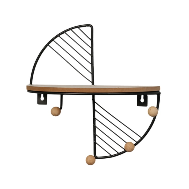 Étagère Murale en Forme d'Éventail en Fer, Rangement Décoratif pour Salon, Chambre et Bureau, Résistante à la Rouille et Élégante
