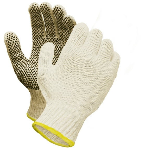 Ronco Care™ Poly/Cotton String Knit Glove With PVC Dots, One Side - Knit Wrist (240 pairs / case)