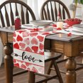 thumbnail image 4 of Meggemo 13 x 108.3 Inches Valentine's Day Table Runner Linen Gnome Heart Print Romantic Decor for Dining Table Party, 4 of 8